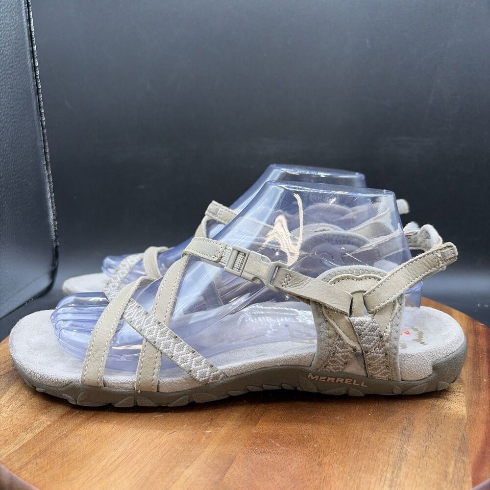 Merrell Terran Lattice II Womens Size 9 Sandals Taupe Strappy Sport J02766